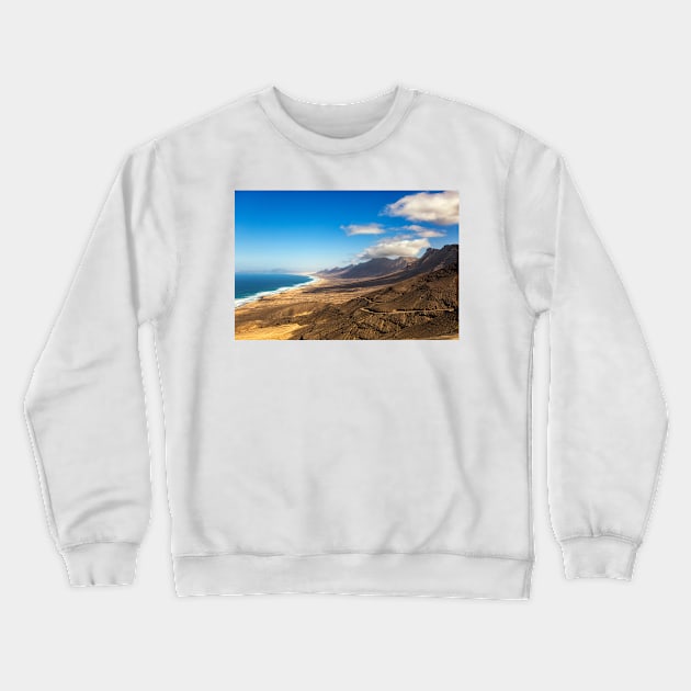 Jandia Peninsular, Fuerteventura Crewneck Sweatshirt by Reg-K-Atkinson